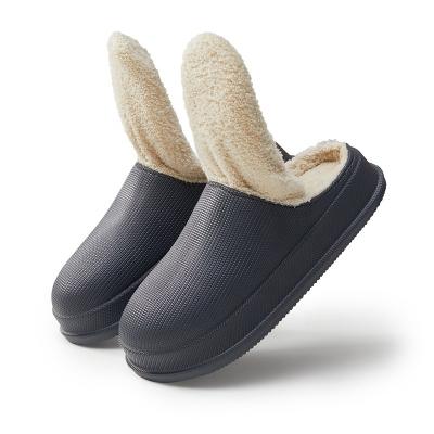 China CUSHIONING UTUNE 2021 Warm Slippers Couple Home Male Indoor Bedroom Faux Fur Fashion Winter Shoes Women Soft Slippers for sale