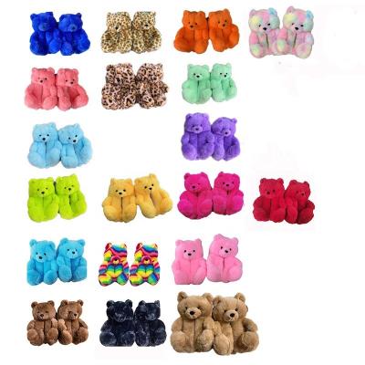 China CUSHIONING UTUNE Winter Teddy Bear Slipper For Women Girls Plush Slippers Cozy House Women Slippers Casual Shoes for sale