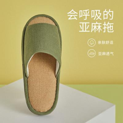 China UTUNE Breathable Canvas Slippers Cushioned Washable Breathable Deodorant Cotton Floor Men Women Slippers Silent Shoes for sale