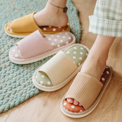 China Fashion Trend UTUNE Slippers Spring Sandals Slippers Autumn Indoor Home Fabric Slides Toe Dot Women Open for sale