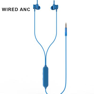 China In-ear factory ANC earphones with wire noise canceling headphone earphone with stereo sound with microphone for sale