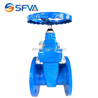 China General DIN3352 DIN F4 DN100 PN16 GGG50 Stem Seat Resilient Malleable Iron Nut Non Rising Brass Gate Valve for sale