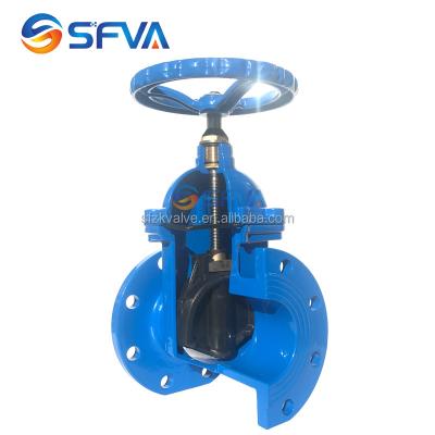 China General DIN F4 DN100 RESILIENT SAET CAST IRON CUT OFF GATE VALVE SAMPLE for sale