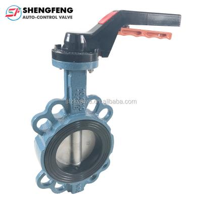 China General Wafer Seal Manual Cast Iron Handle Soft Butterfly Valve for sale