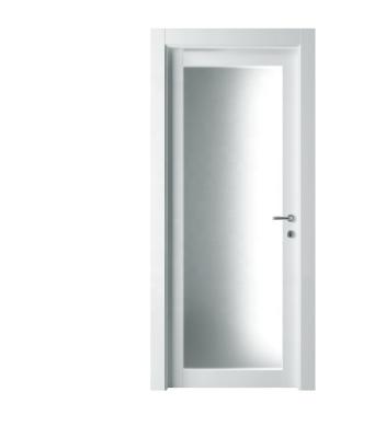 China Latest Waterproof Cheap Compound Pure White Frosted Glass Bathroom Door Water Proof Single Swing Flow Shower Doors for sale