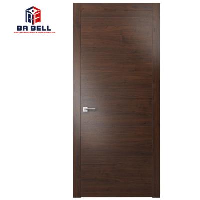 China Dark Walnut Swing MDF Swing Project Part Interior Doors Dark Unfinished Internal Composite Interior Commercial Door Wood Entrance for sale