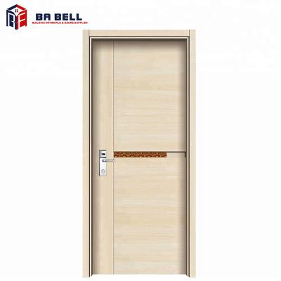 China Deep carving desigh 100% hand making new fashionable modern designed sound insulation main door design interior wooden room and hotel door for sale