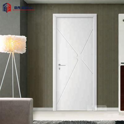 China Desigh 100% Deep Carving Hand Making PVC Toilet Door PVC Bathroom Door White Price Plastic Front PVC MDF Door for sale