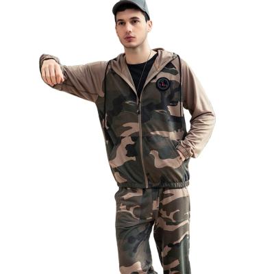 China Thermal Sports Suit Sportswear Youth Camouflage Plus Size Fashionable Men's Two Piece Set for sale