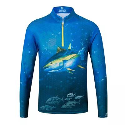 China Breathable Outdoor Sunscreen Fishing Clothing Men's Long Sleeve Mesh Fishing Sea Fishing Clothes for sale