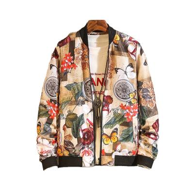 China Waterproof Spring And Autumn New 3D Printed Flower Plus Size Mens Jackets for sale