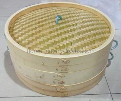 China Bamboo Steamer Sustainable Diameter 50 / 60cm Large Size For Household Or Breakfast Shop for sale