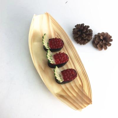 China China Sustainable Factory Japan Disposable Wooden Sushi Takeout Boat for sale