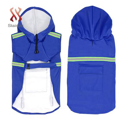 China Stocked China Factory Pet Raincoats Outdoor Hooded Raincoat Pet Clothes Pets Big Dog for sale