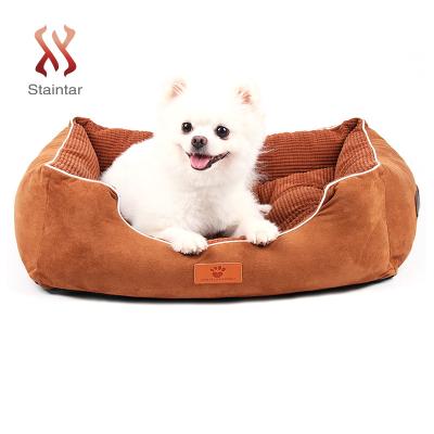 China China Stocked New Products Plush Felt Sleeping Rectangle Luxury Dog Beds Cat Pad Bed Nest Large for sale