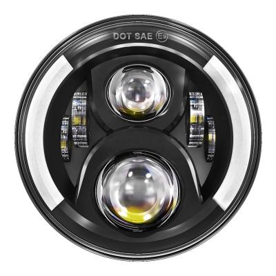 China Morsun 7inch Aluminum Round LED Headlight For Jeep Wrangler JK CJ TJ LED Headlight Projector With Halo Ring for sale