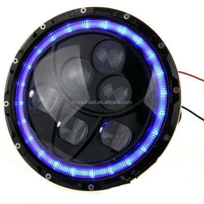 China Aluminum Round 7 Inch Led Motorcycle Headlight Halo Blue Ring 60w 7