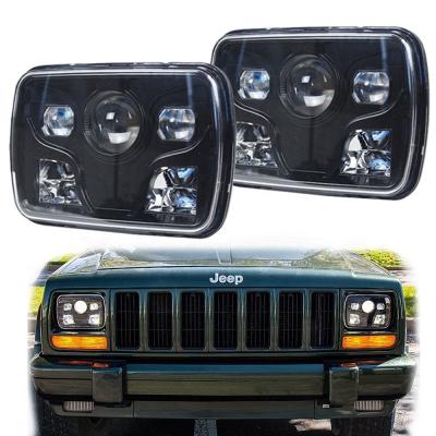 China 1995 Dia-cast Aluminum/PC 95 Cherokee 5x7 Square Headlights jeepes led headlights 95 Jeepes YJ XJ Cherokee Led Headlights for sale