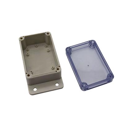 China ABS Plastic Waterproof Wall Mount Enclosure Electrical Control Junction Box with Clear Cover and Flanged 100mm x 68mm x 50mm for sale