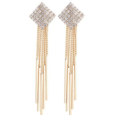 China Dropshipping Dropshipping Silver Fringe Dropshipping Cute Temperament Face Earrings S925 Needle Long Super Fairy Earrings A94 for sale