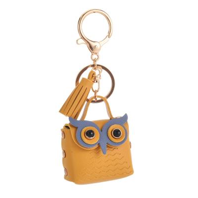 China Leather Coin Purse Small Purse Promotion Gift Owl Cute Car Key Pendant Cute Bag Key Chain Ornament for sale