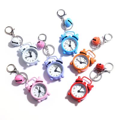 China Creative Mini Alarm Clock Keychain Pendant Key Chain Promotion Gift New Car Decoration Bags Ornaments Lovers Lock Small Chain Gifts for sale