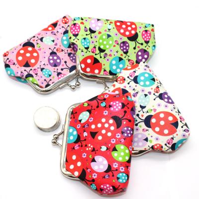 China Durable PU Leather Cartoons Coin Purse Kiss Lock Change Purse Classic Cute Pocket Locks Wallet Gift for sale