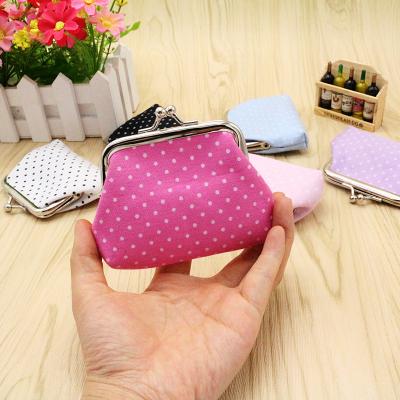 China Cute Coin Purse Small Dot Print Ladies Wallets Wholesale Souvenir Gifts Coin Bag Key Holder Change Purse for sale