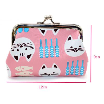 China Cute Printed Kitten Pattern Durable Customization 4 Inch Bank Card Holder Girl Coin Purse for sale