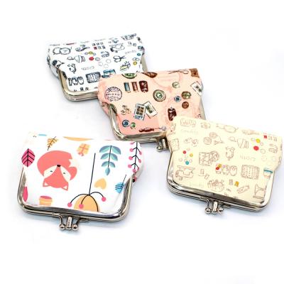 China Durable Japan Style 4 Inch Double Buckle PU Metal Buckle Leather Coin Purse Ladies Short Wallet Girls Coin Purse for sale