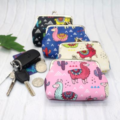 China Durable Hot Selling Cute Printed Plush Coin Purse 4 Inch Bank Card Holder Girl Coin Purse for sale