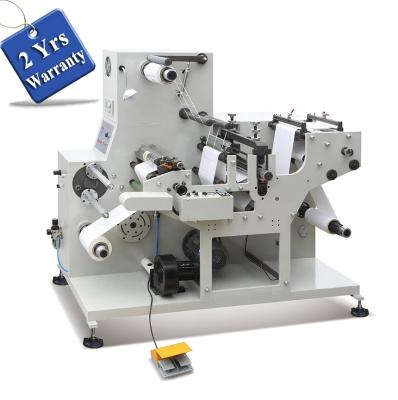 China Garment Shops USK320A Automatic Label Self Adhesive Blank Sticker Rewind Rotary Die Slitting Machine With Turret for sale