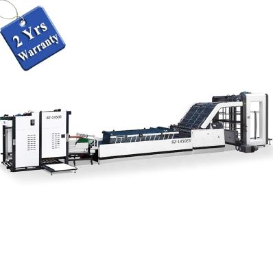 China BZ1300ES Large Format Paper Industrial Automatic Corrugating Corrugated Cardboard to Cardboard Laminator with Stacker for sale