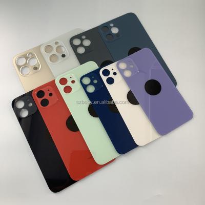 China Wholesale Big Hole Battery Glass Back Cover Cell Phone Repair Service Different Color For iPhone 12 Mini 11 12 EU EU Version Available for sale