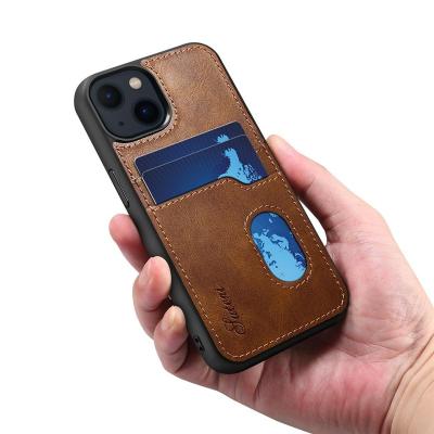 China High Quality Retro Anti-fall Wallet Luxury Custom Phone Case PU Bank Card Phone Accessories Leather Case For iPhone 13 for sale