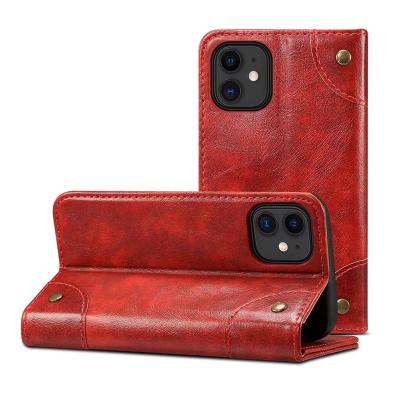 China Manufacturer Anti-fall Leather Phone Case Wallet Back Cover With Card Holder Cases For iPhone 12mini/12 for sale