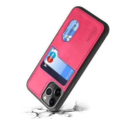 China Wholesale Retro Card Case Bank Case Anti-fall Factory Phone PU Leather Cover For iPhone 11 pro max for sale