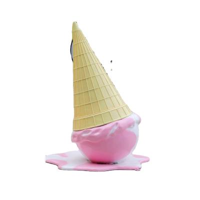 China Global Wholesale Fiberglass Statue Ice Cream Macaroon Donut Popsicle Sculpture For Outdoor Shop Decor for sale