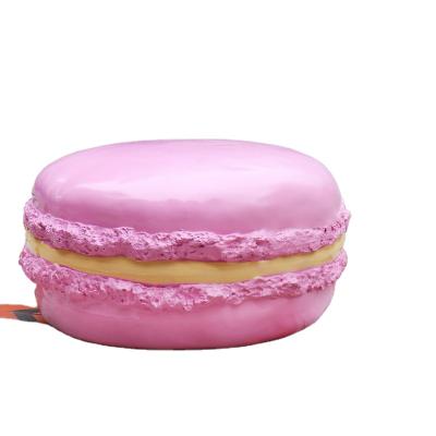 China Factory Supply Global Pink Fiberglass Statue Ice Cream Macaroon Donut Popsicle Sculpture for sale