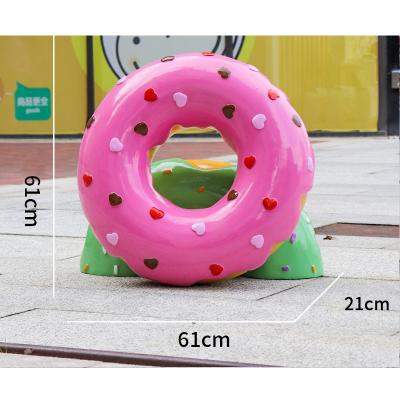 China Fiberglass World Outdoor Statue Decoration Donuts Life Size Popsicle Sculpture for sale