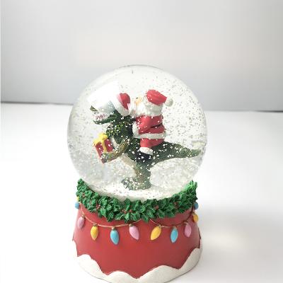 China Custom Cute Logo Resin Craft Snowball Christmas Tree Christmas Decoration For Home for sale