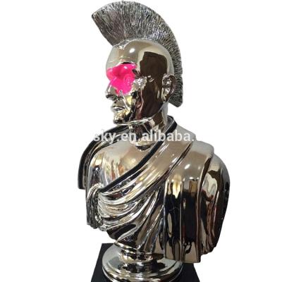 China Wholesale Custom Europe Resin Bust Statues Plated Roman Gladiator Sculpture For Sale for sale