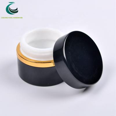 China Skin Care Cosmetic Packaging Cream Nail Gel Matte Glass Jar With Black Aluminum Lid for sale