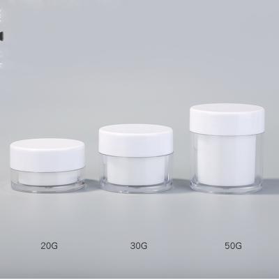 China Wholesale Skin Care Cream Jars PP Plastic Cosmetic Packaging Double Wall Jar Eye Cream Jar for sale