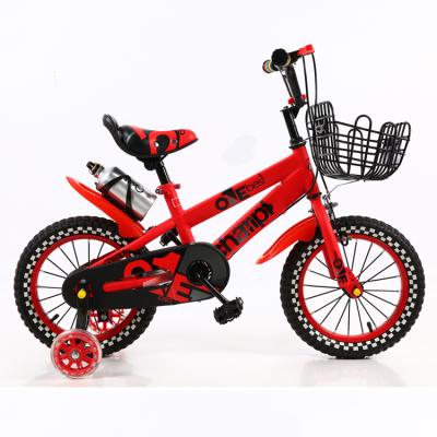 China Best price kids steel bicycle/14 16 18inch red kids bike auxiliary wheel/hard steel kids bicycles for boys for sale