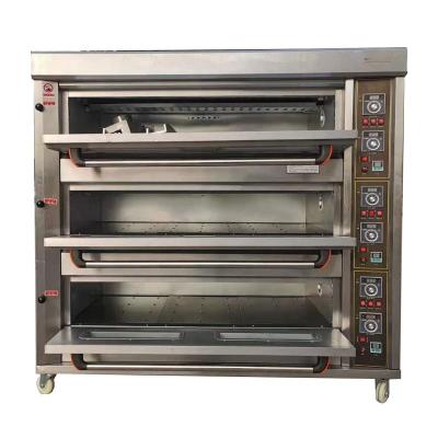 China Raw Material Flour 3 Decks 9 Trays Gas Bakery Deck Oven 1760*890*1770mm for Food Shop for sale