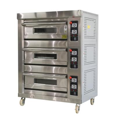 China High Productivity Bakery Oven for Baking Cake 3 Cabinets Oven Thermometers and Year 2020 for sale