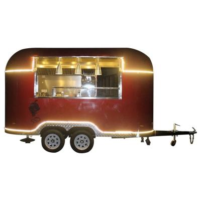 China Hoge productiviteit Glasvezel mobiele snack van vouwbare caravan aanhangwagens voor bevroren voedsel Te koop