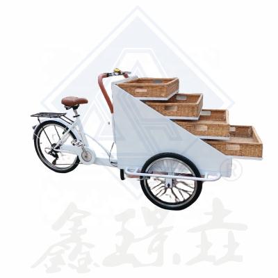 China Materia prima Harina 150 kg Triciclo Pan Vending Bike para comida de perrito caliente y té de café en venta