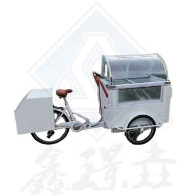 China Insulated Stainless Steel Electric Tricycle Vending Cart for Ice Cream and Vegetables for sale